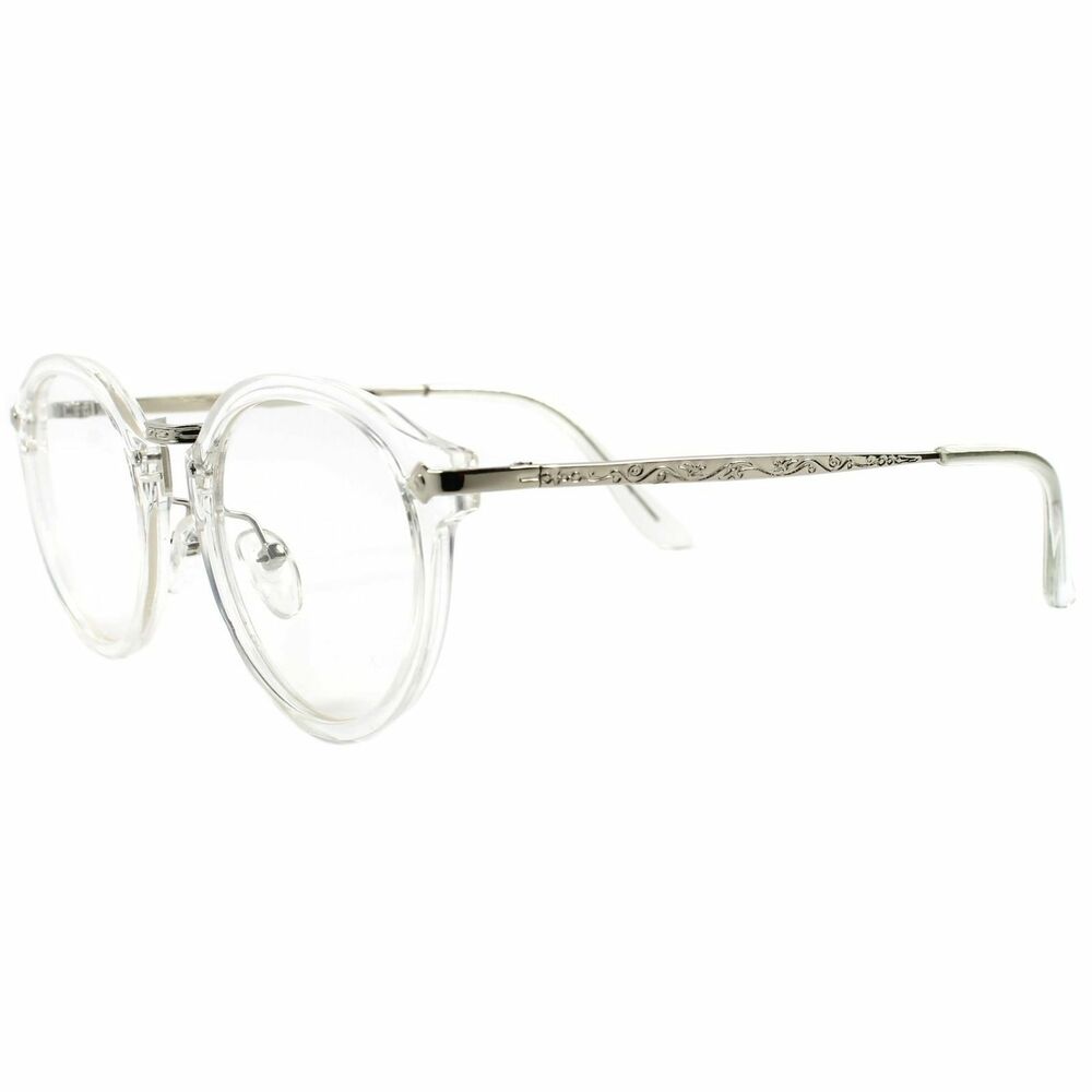 Indie Classic Vintage Retro Fashion Stylish Transparent Round Clear Lens Glasses - Picture 2 of 4